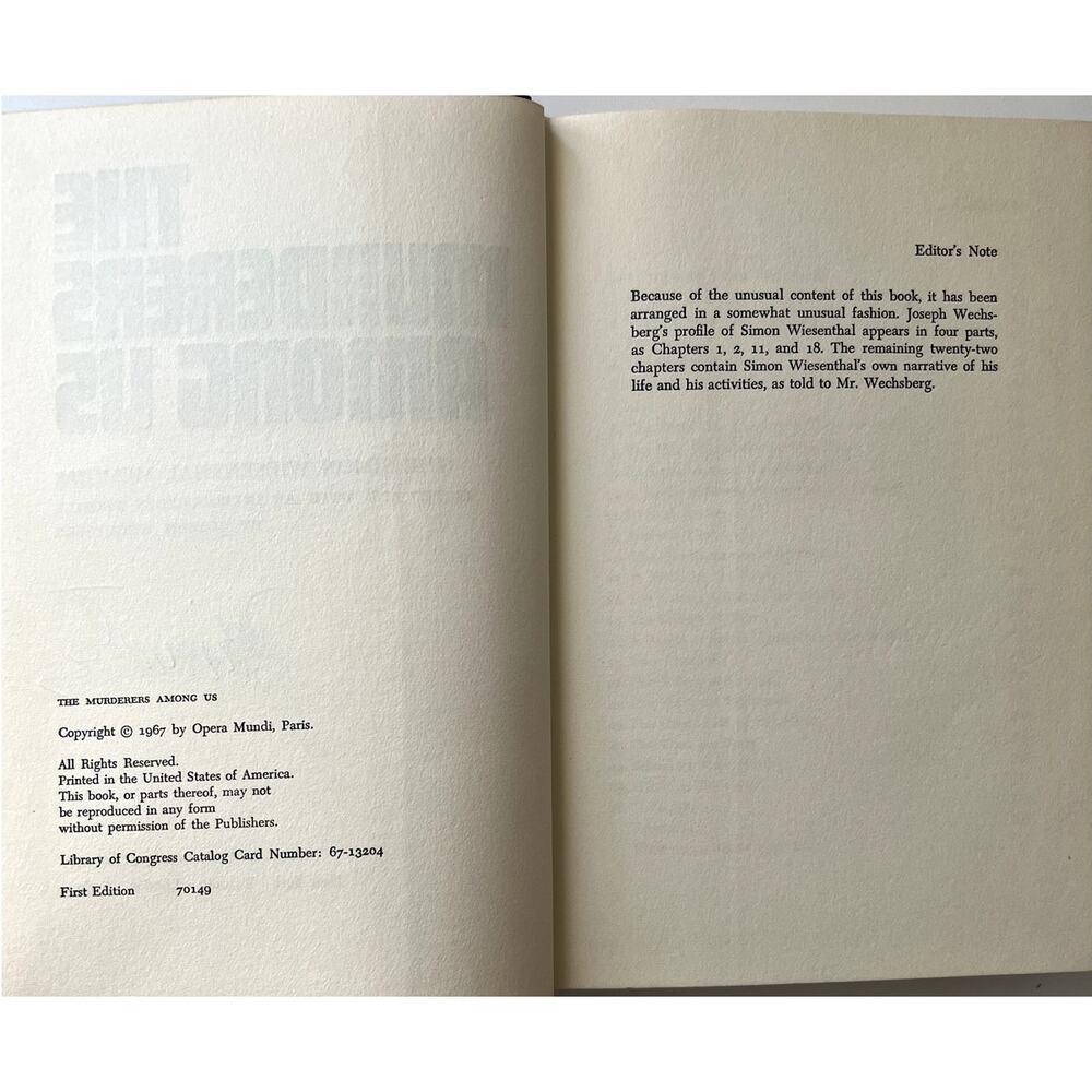 The Murderers Among Us (1967) SIGNED Simon Wiesenthal Memoirs 1st Edition HC DJ - Picture 6 of 6